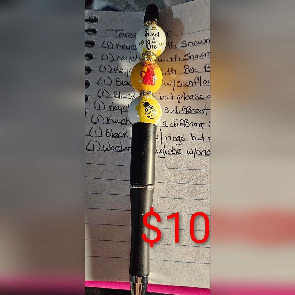Bee Design Black and Yellow Pen